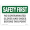 Signmission OSHA, No Contaminated Gloves And Shoes Beyond This Point, 10in X 7in Rigid Plastic, SF-P-710-L-10677 OS-SF-P-710-L-10677 - alternate 1